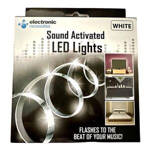 Sound Activated White LED Light Strip Peel Off Adhesive 1 Meter Or Cut To Size